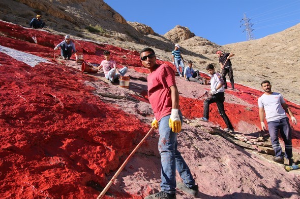 Türkiye'nin en büyük kara haritası boyandı