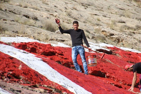 Türkiye'nin en büyük kara haritası boyandı