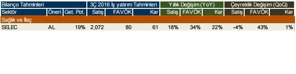 Şirketlerin 2016/3. çeyrek kar beklentileri