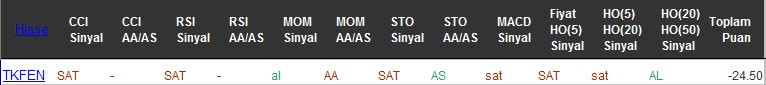 SAT sinyali veren hisseler 28-10-2016