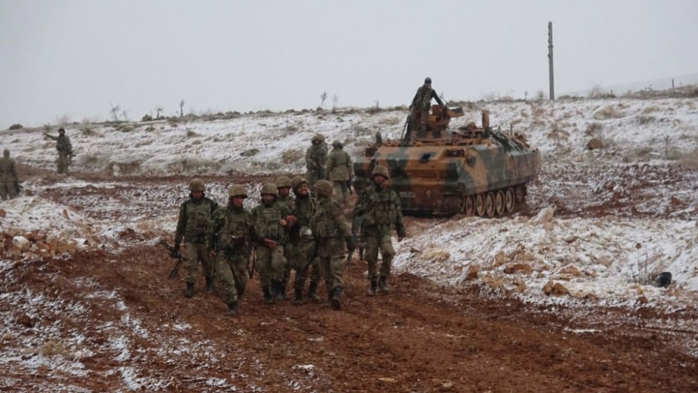 Türk ordusunun El Bab'daki ilerleyişi  görüntülendi