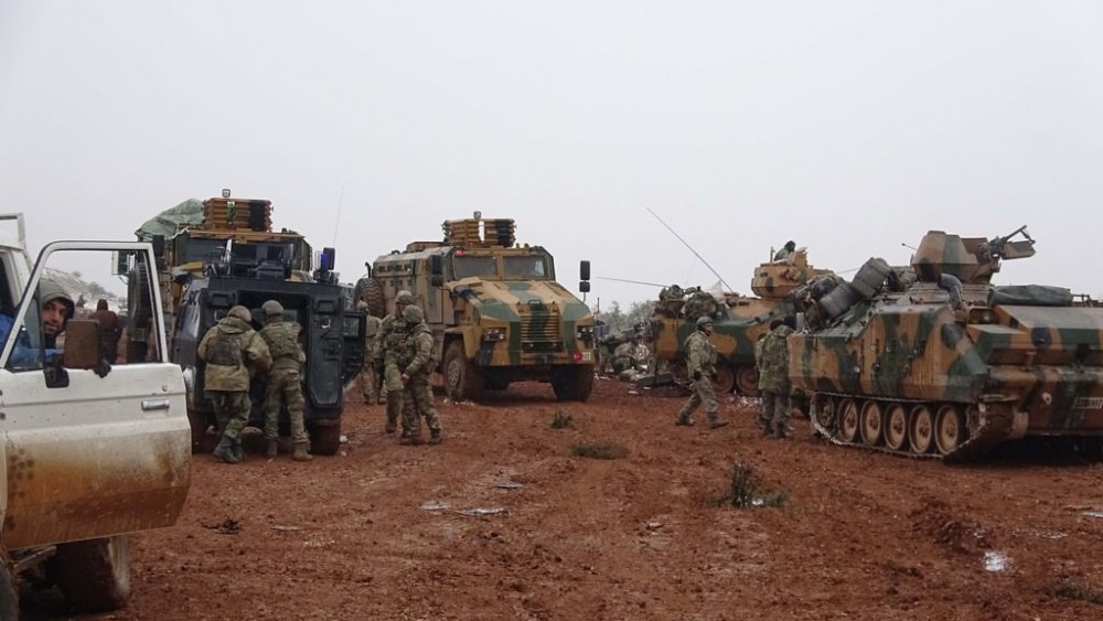 Türk ordusunun El Bab'daki ilerleyişi  görüntülendi