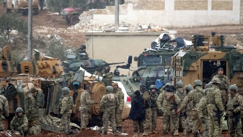 Türk ordusunun El Bab'daki ilerleyişi  görüntülendi