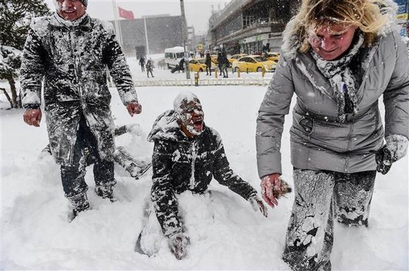 'Beyaz İstanbul'dan muhteşem kareler