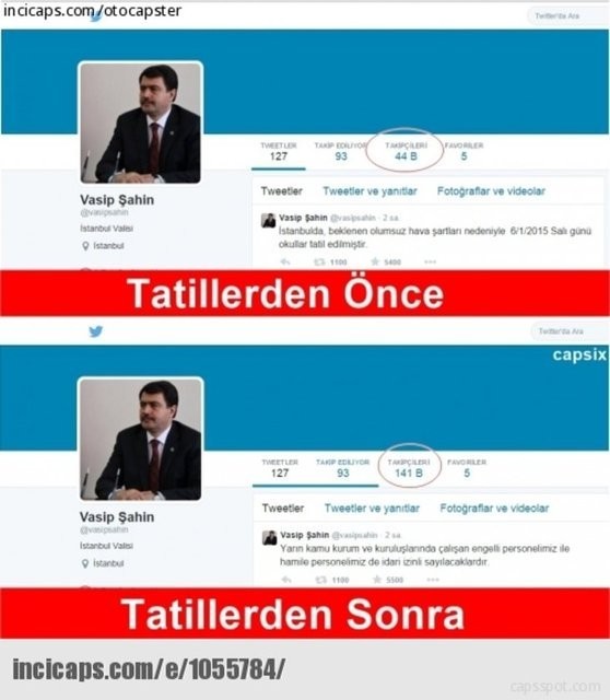 Vasip Şahin tatili açıkladı caps'ler patladı