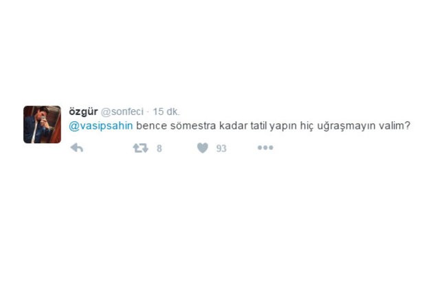 Vasip Şahin tatili açıkladı caps'ler patladı