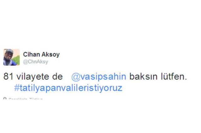 Vasip Şahin tatili açıkladı caps'ler patladı