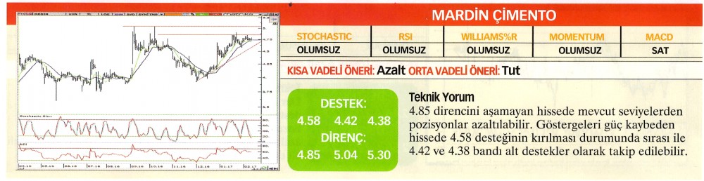 22 hisselik teknik analiz