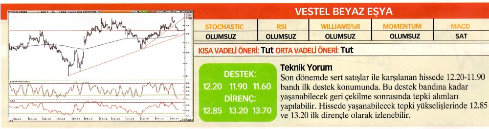 22 hisselik teknik analiz