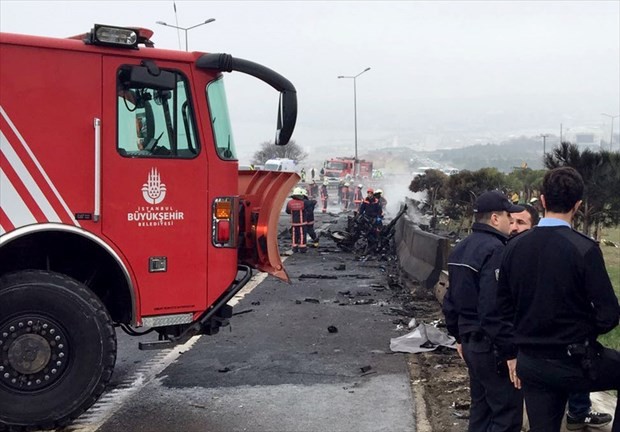 İstanbul'daki helikopter kazasından ilk görüntüler