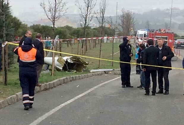 İstanbul'daki helikopter kazasından ilk görüntüler