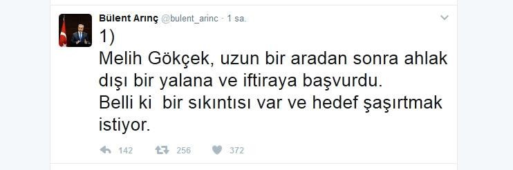 Bülent Arınç'tan Gökçek'e çok sert cevap