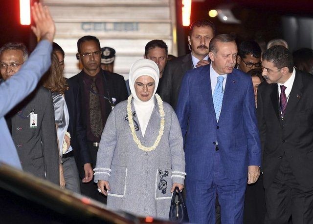 Erdoğan'a Hindistan'da coşkulu karşılama