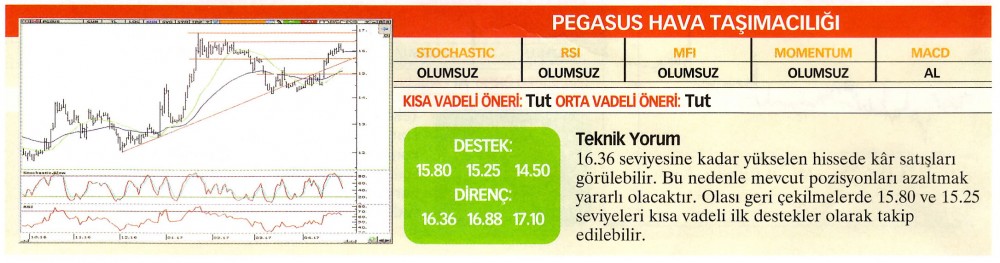 21 hisselik teknik analiz