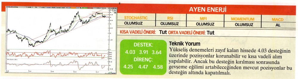 22 hisselik teknik analiz