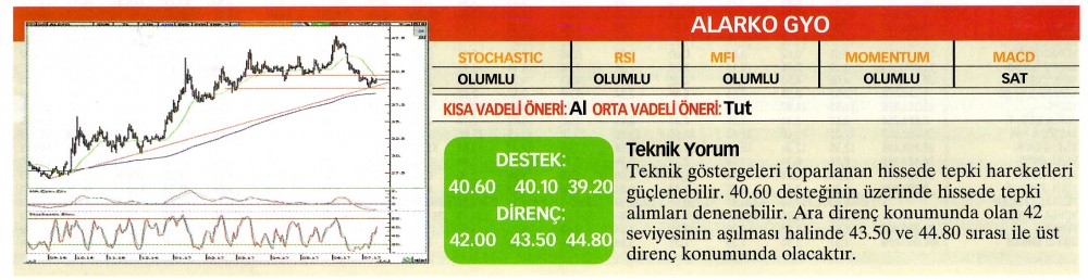 22 hisselik teknik analiz