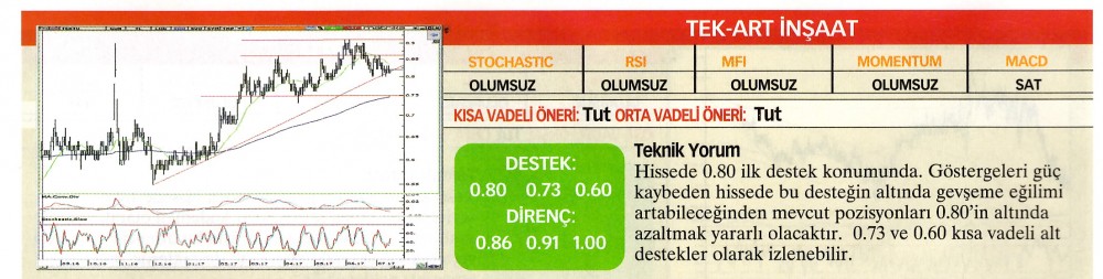 22 hisselik teknik analiz