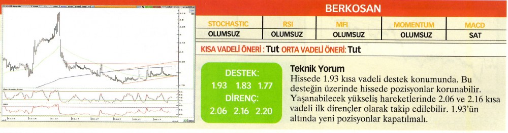 22 hisselik teknik analiz