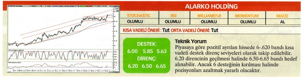 22 hisselik teknik analiz