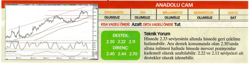 22 hisselik teknik analiz