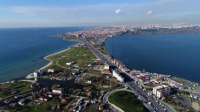 Kanal İstanbul güzergahı havadan görüntülendi