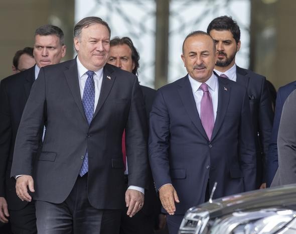 Çavuşoğlu ve Pompeo görüşmesinden kareler