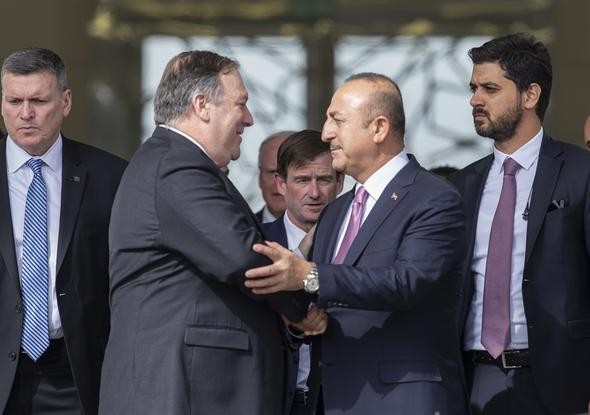 Çavuşoğlu ve Pompeo görüşmesinden kareler