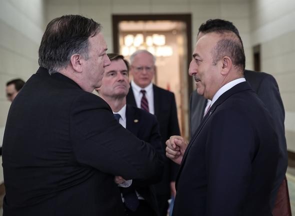 Çavuşoğlu ve Pompeo görüşmesinden kareler