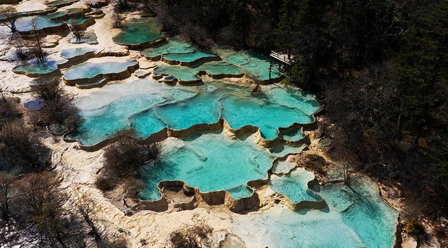 Çin'in Pamukkalesi Huanglong