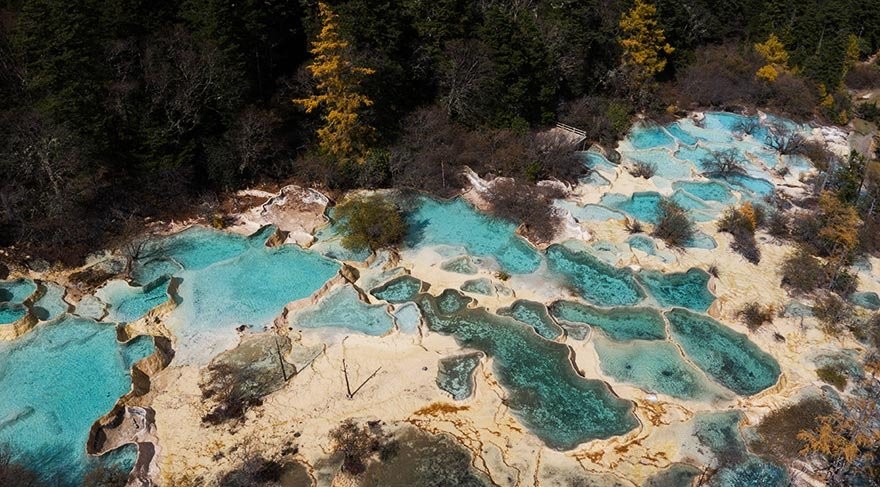 Çin'in Pamukkalesi Huanglong