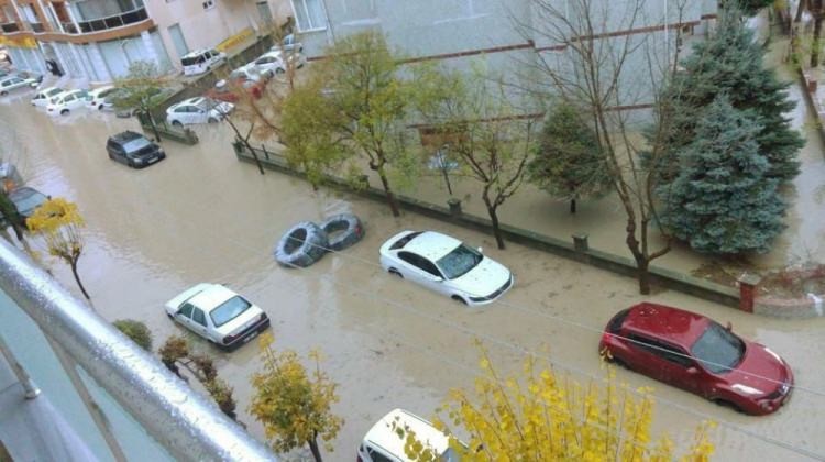 Edirne yağmura teslim oldu! Camlardan atladılar