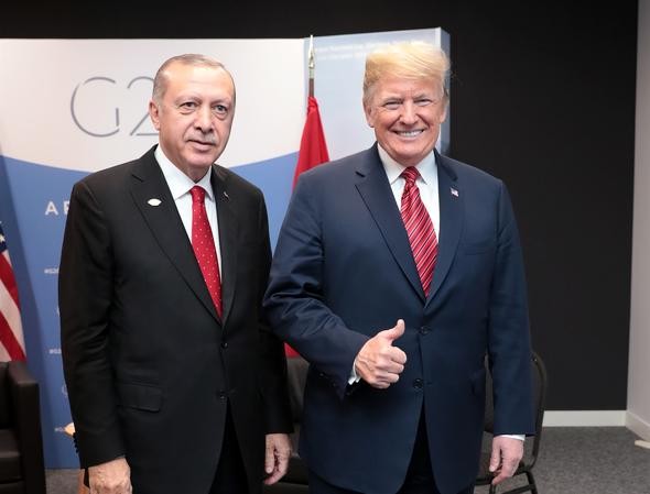 İşte Erdoğan ve Trump görüşmesinden kareler 