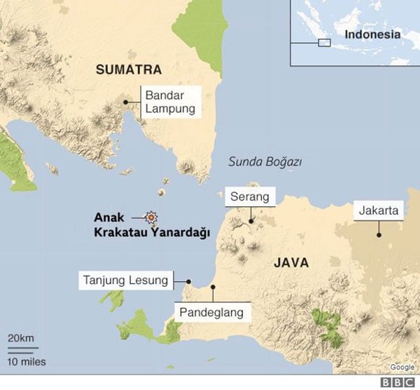 Endonezya'daki tsunami felaketinde ölenlerin sayısı 373'e yükseldi