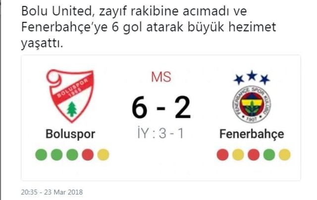 Fenerbahçe, Boluspor maçında 6 gol yedi!