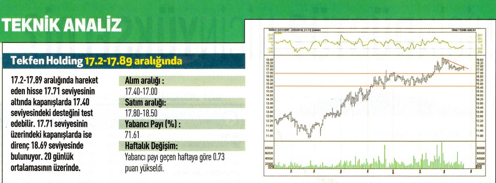 17 hisselik teknik analiz