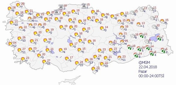 İşte ülke genelinde hava durumu