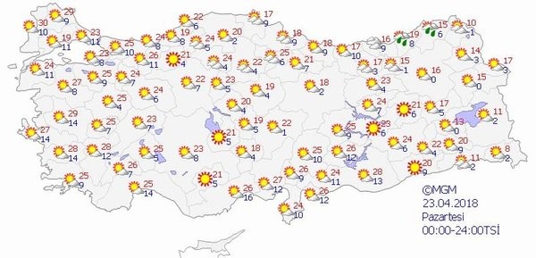 İşte ülke genelinde hava durumu