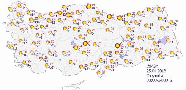 İşte ülke genelinde hava durumu