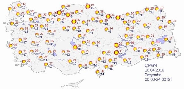 İşte ülke genelinde hava durumu