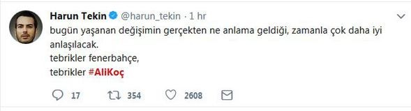 Ünlülerden Ali Koç paylaşımı!