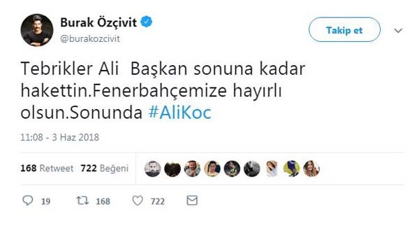 Ünlülerden Ali Koç paylaşımı!