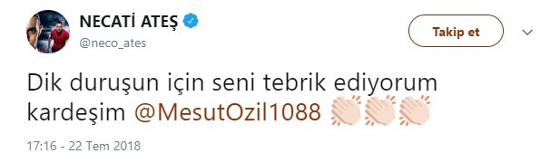 Mesut Özil'e Türkiye'den destek yağıyor!