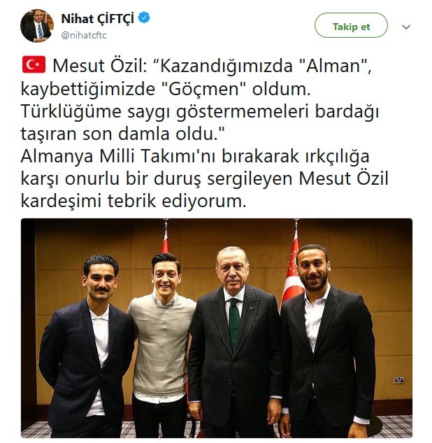 Mesut Özil'e Türkiye'den destek yağıyor!