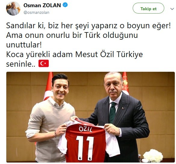 Mesut Özil'e Türkiye'den destek yağıyor!