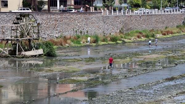 Yeşilırmak Nehri susuz kaldı! Vatandaş şaşkın