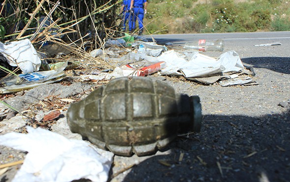 Tır parkında el bombası bulundu!