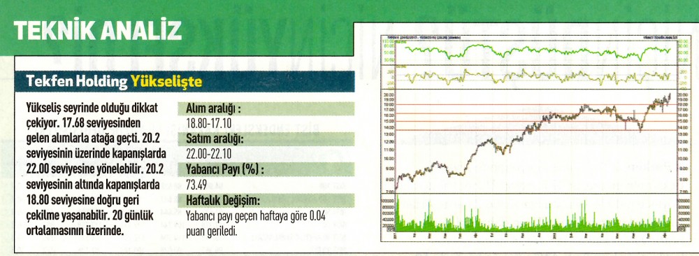 17 hisselik teknik analiz