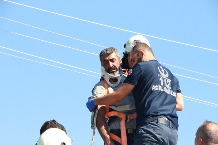 Akıma kapılan işçi böyle kurtarıldı