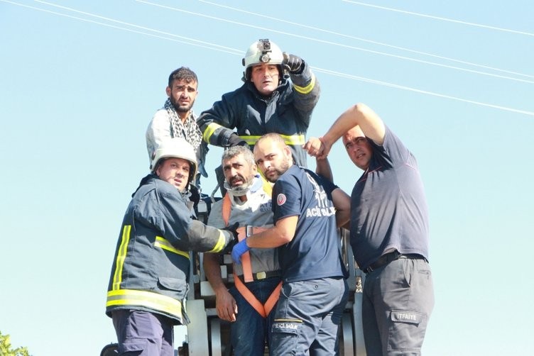 Akıma kapılan işçi böyle kurtarıldı