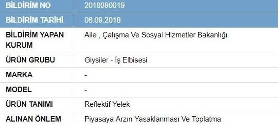 İşte bakanlığın açıkladığı güvensiz ürün listesi